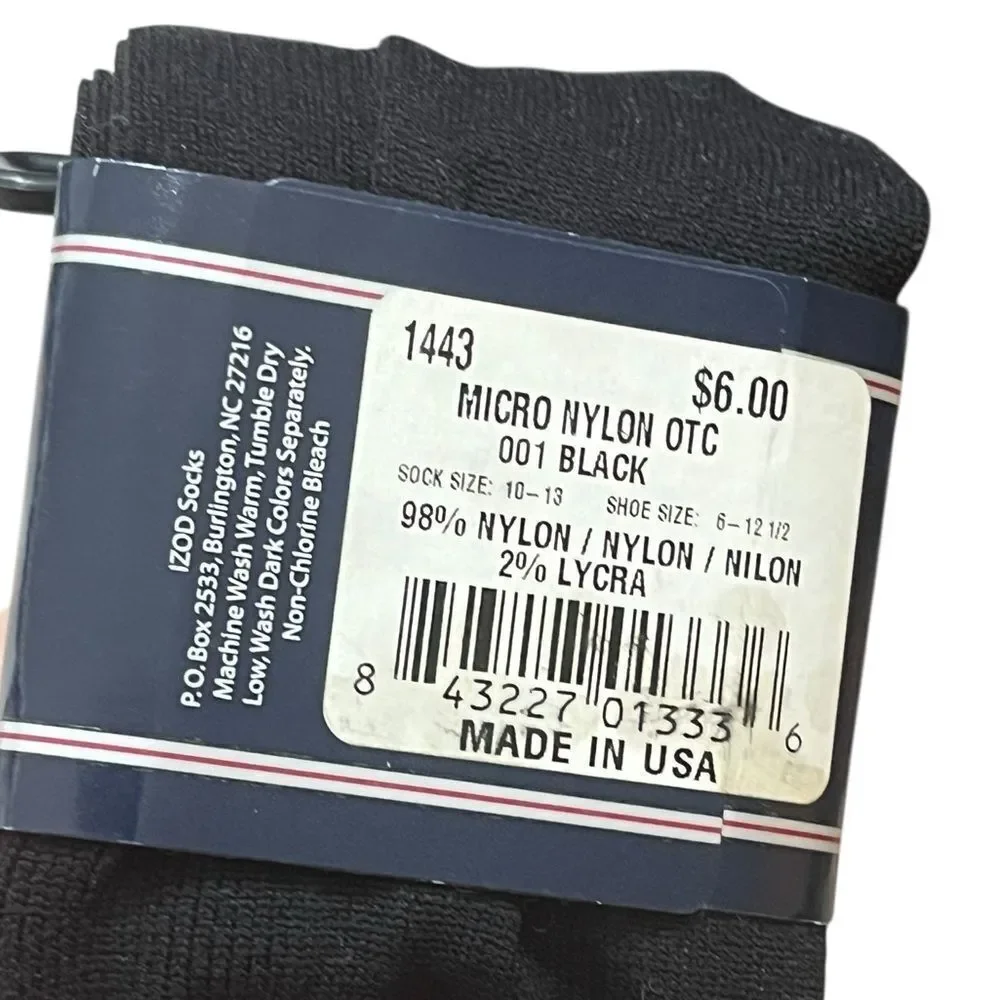 IZOD Men's Classic Black‎ Dress Socks